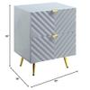 Acme Furniture Finish Nightstand with 2 Drawers, Gray High Gloss view 3