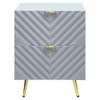 Acme Furniture Finish Nightstand with 2 Drawers, Gray High Gloss view 4
