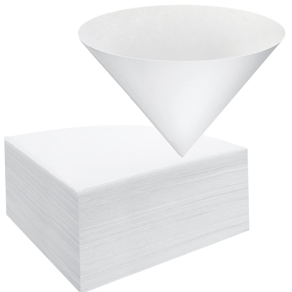 Yexiya 150 Pieces 10 x 10 Inches White Cone Filters Food Cooking Oil Filter Grease Filters Oil Funnel Filters for Maple Syrup Making and Oil Restaurants Cafes Food Hotels