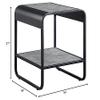Acme Raziela Wooden End Table with Shelf in Concrete Gray and Black view 3