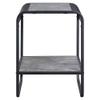 Acme Raziela Wooden End Table with Shelf in Concrete Gray and Black view 4