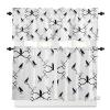 3 Pieces Kitchen Curtains & Valances Set, Halloween Crow Branches, Short Curtain Rod Pocket Window Curtain, Black White, Window Treatment Tiers Valances (Single Panel 54"x18",2 Tiers 27.5"x24") view 1