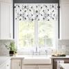 3 Pieces Kitchen Curtains & Valances Set, Halloween Crow Branches, Short Curtain Rod Pocket Window Curtain, Black White, Window Treatment Tiers Valances (Single Panel 54"x18",2 Tiers 27.5"x24") view 3