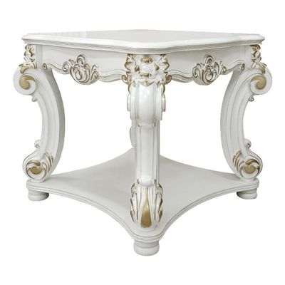 Acme Furniture Square End Table, Antique Pearl