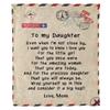 Air Mail Blanket to My Daughter Blanket, Birthday Gift for Daughter from Mom, Air Mail Blanket, Gift for Women's Day, Thanksgiving, Christmas, Proudly Shipped from USA Fleece or Sherpa Blanket