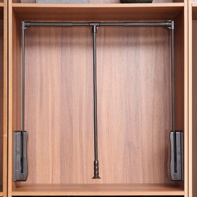 45-115cm Pull Down Wardrobe Rail, Retractable Wardrobe Lift Hanger Organizer Storage System Soft Return Space Can Save, Adjustable Width, Wall Mounted Frame/Capacity 15kg/30lbs ( Size : (450-600 mm)17