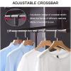 45-115cm Pull Down Wardrobe Rail, Retractable Wardrobe Lift Hanger Organizer Storage System Soft Return Space Can Save, Adjustable Width, Wall Mounted Frame/Capacity 15kg/30lbs ( Size : (450-600 mm)17 view 3