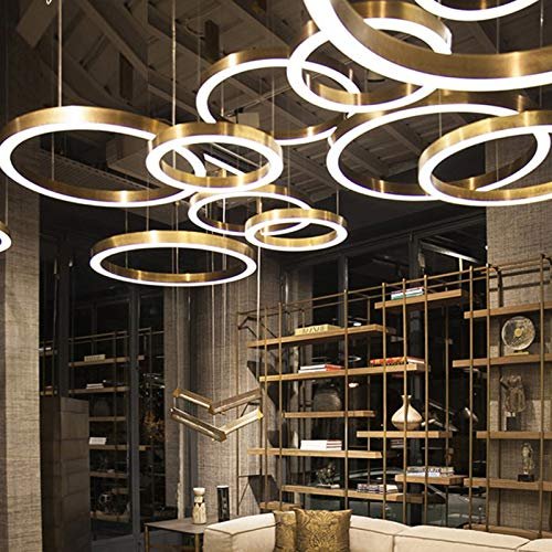 Machine Luxurious LED Chandeliers Round-Shaped Combination Compatible with Office Hotel Lobby Restaurant Parlor Club Home Light Fixtures (Color : Dia30cm, Size : Rose Gold)