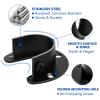 6 Pack Closet Rod Bracket, 1-1/4 Closet Rod Holders Pole Sockets, Stainless Steel Support Shower Rod Holder Wardrobe, Black view 3
