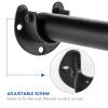 6 Pack Closet Rod Bracket, 1-1/4 Closet Rod Holders Pole Sockets, Stainless Steel Support Shower Rod Holder Wardrobe, Black view 4