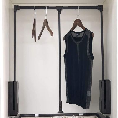 45-115cm Drop Down Clothes Rails For Wardrobe Cabinets, Adjustable Wardrobe Lift Track Organizer Storage System Closet Clothes Hanger Rod, Soft Return Damper, Load 30kg ( Size : (830-1150 mm)32.6-45.2