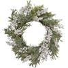 Artificial Christmas Wreath with Frosted Foliage and Berries 20-Inch Unlit view 1