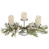 26" Triple Candle Holder with Frosted Foliage and Berries Christmas Decor view 2