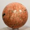 63mm Orange Orthoclase Sphere w/Tourmaline & Epidote Natural Feldspar Crystal Ball Polished Mineral Stone - Madagascar + Stand view 2