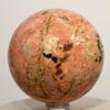 63mm Orange Orthoclase Sphere w/Tourmaline & Epidote Natural Feldspar Crystal Ball Polished Mineral Stone - Madagascar + Stand view 3