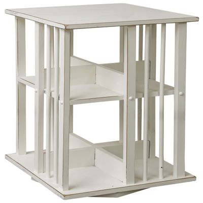 2-Tier Lazy Susan Bookshelf, Black