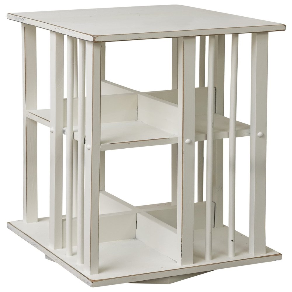 2-Tier Lazy Susan Bookshelf, Black