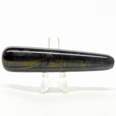 4.3" Golden Blue Tiger's Eye Massage Wand Natural Chatoyant Crystal Point Polished Mineral Hawks's Eye Gemstone Stick - S. Africa