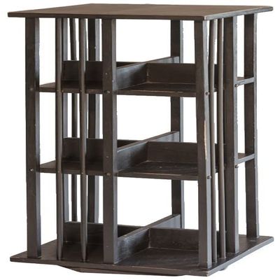 3-Tier Lazy Susan Bookshelf, Black