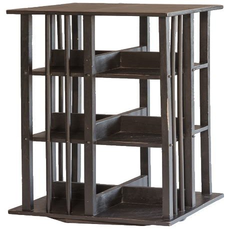 3-Tier Lazy Susan Bookshelf, Black