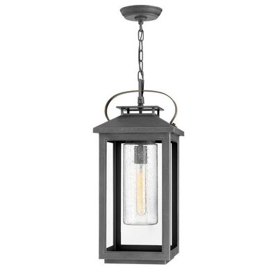 1 Light Medium Outdoor Hanging Lantern in Traditional-Coastal Style 9.5 inches Wide By 21.5 inches High-Ash Bronze Finish-Led Lamping Type-E26 Medium Vintage Lamp Base Type 81-Bel-4543855
