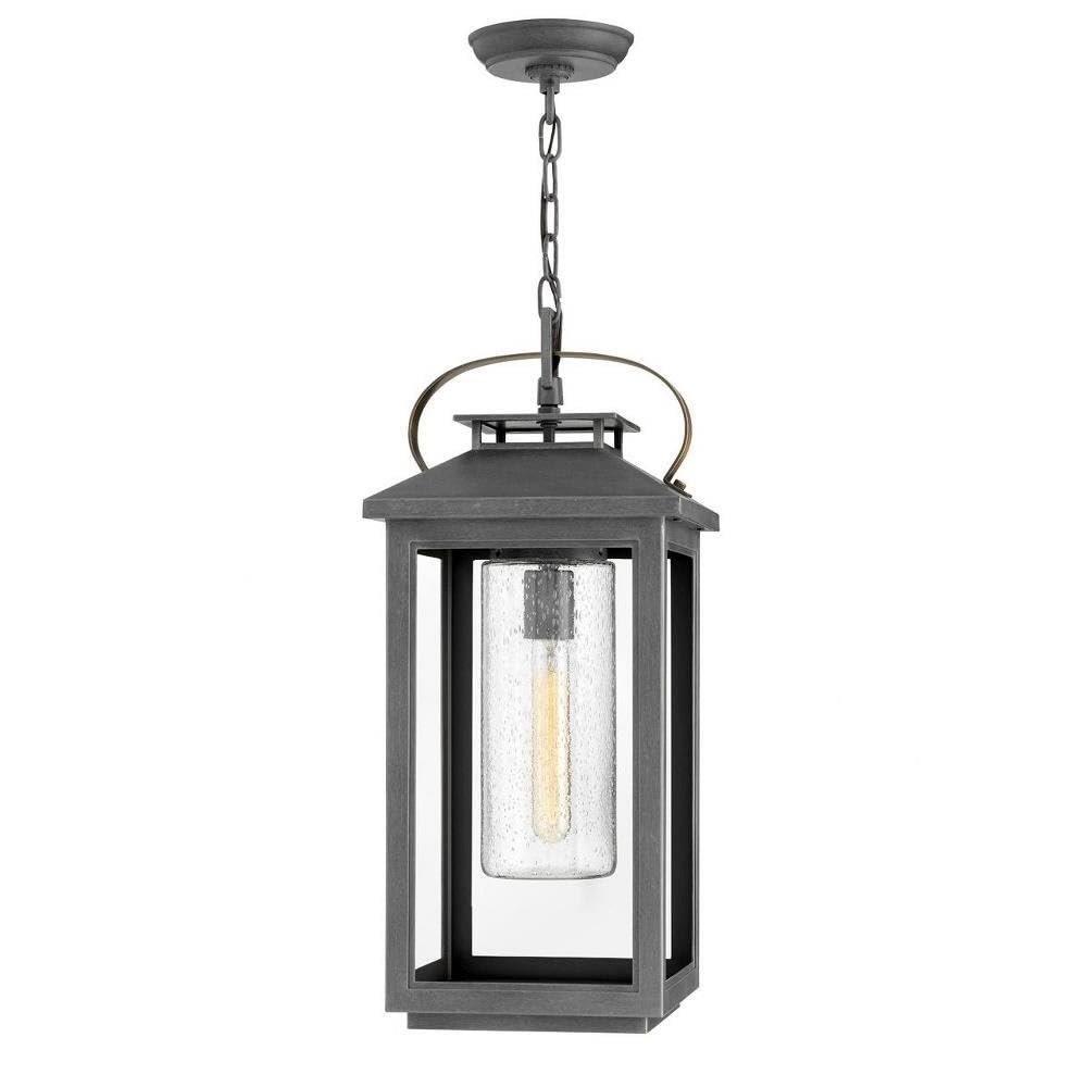 1 Light Medium Outdoor Hanging Lantern in Traditional-Coastal Style 9.5 inches Wide By 21.5 inches High-Ash Bronze Finish-Led Lamping Type-E26 Medium Vintage Lamp Base Type 81-Bel-4543855