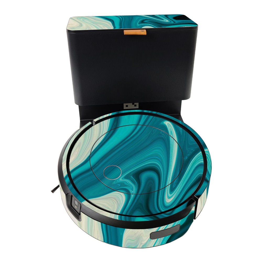 MightySkins Skin Compatible with iRobot Roomba j7+ - Aqua Swirl | Protective, Durable, and Unique Vinyl Decal wrap Cover | Easy to Apply, Remove, and Change Styles | Made in The USA