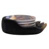 Mama Bear with Cubs in The Forest Drink Coasters with Bear Claw Holder, Cabin Dcor, Set of 4 Coasters, 6 Inches view 3