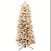 Puleo International 6.5 ft Pre-Lit Flocked Pine Pencil Artificial Tree view 1