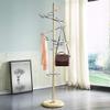 Coat Stand Coat Stand 360Metal Rotating Coat Rack Double Crystal Ball Hooks Round Metal Chassis Free Standing Coat Rack Tree Easy Assembly Bedroom Office Hallway (Color : White) view 2