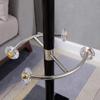 Coat Stand Coat Stand 360Metal Rotating Coat Rack Double Crystal Ball Hooks Round Metal Chassis Free Standing Coat Rack Tree Easy Assembly Bedroom Office Hallway (Color : White) view 3
