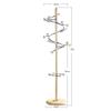 Coat Stand Coat Stand 360Metal Rotating Coat Rack Double Crystal Ball Hooks Round Metal Chassis Free Standing Coat Rack Tree Easy Assembly Bedroom Office Hallway (Color : White) view 4