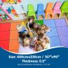 Booooom Jackson Rainbow Colorful Seating Classroom Rug for Kids Room Seating Dcor, 7'54''x13'12'' Large Preschool Carpet Seating Rug for Teaching and Playroom, Non-Slip Rubber Backing view 3