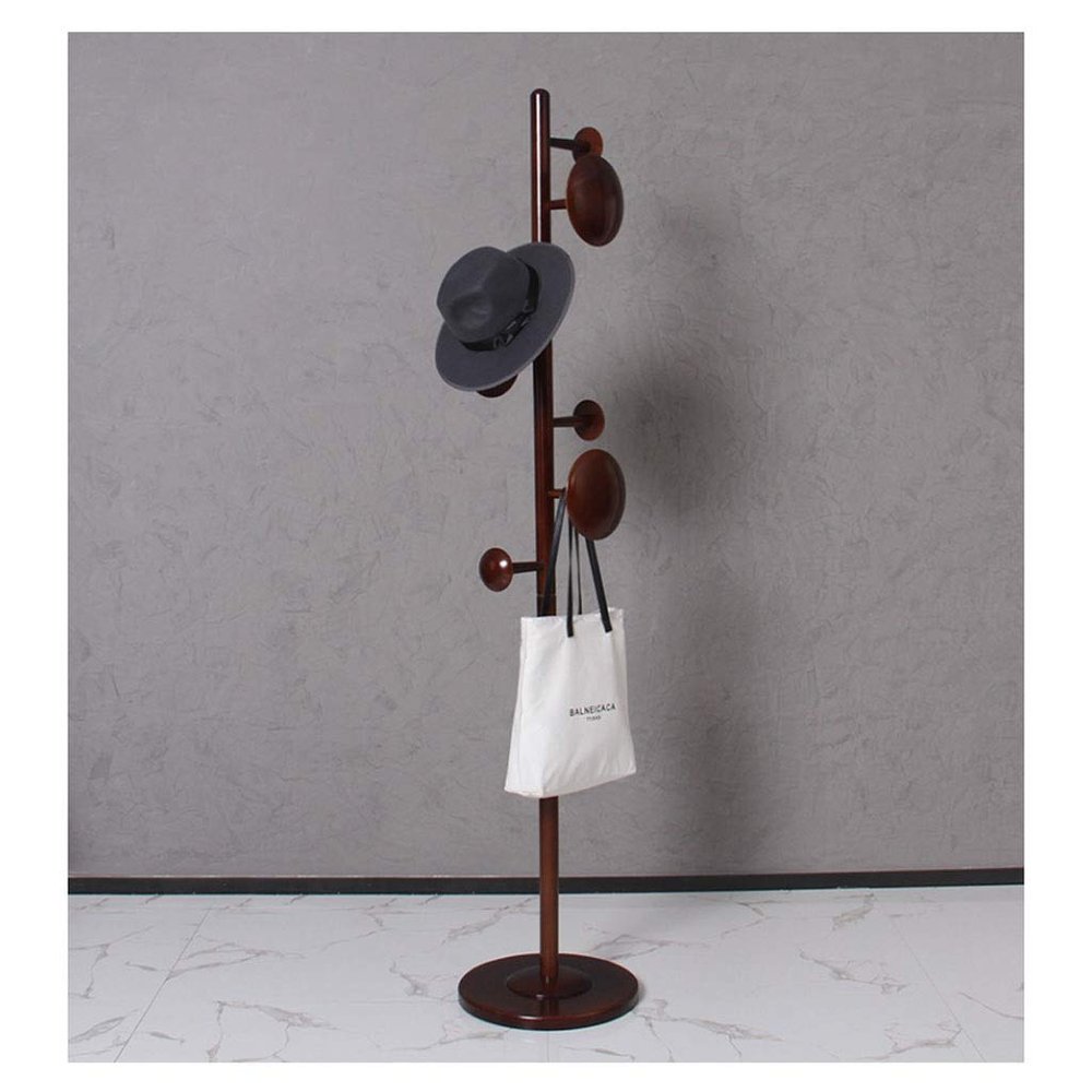 BDPP Coat Stand Coat Rack,Wood Coat Stand, Clothing Hanger with 7 Hooks, Easy Assembly, Perfect for Entryway Bedroom Bedroom Office Hallway (Color : B)