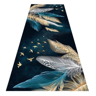 3D Long Hallway Runner Rugs Modern Flowers Area Rug Low-Pile Entryway Carpet with Natural Non-Slip Rubber Backing for Kitchen Living Room Bedroom Doorway ( Size : 90x300cm )