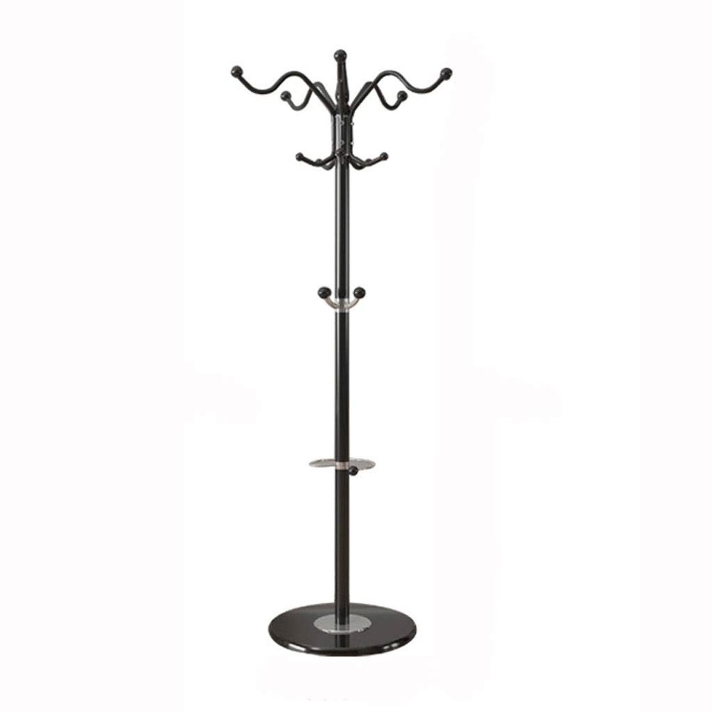 Coat Stand Coat Stand, Metal Coat Rack Free Standing, 15 Hooks Heavy Duty Coat Stand Hanger Hall Umbrella Holder Hooks for Bedroom, Hallway Bedroom Office Hallway (Color : Black)
