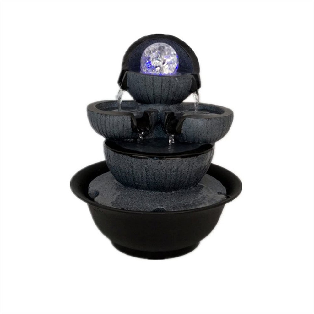 Rocky Falls Indoor Tabletop Water Fountain Desktop Fountain Waterscape Flowing Fountain Indoor Air Humidifier Desktop Fountain Garden Micro Landscape Home Office Feng Shui Decoration Serene Rock Water
