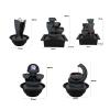 Rocky Falls Indoor Tabletop Water Fountain Desktop Fountain Waterscape Flowing Fountain Indoor Air Humidifier Desktop Fountain Garden Micro Landscape Home Office Feng Shui Decoration Serene Rock Water view 2