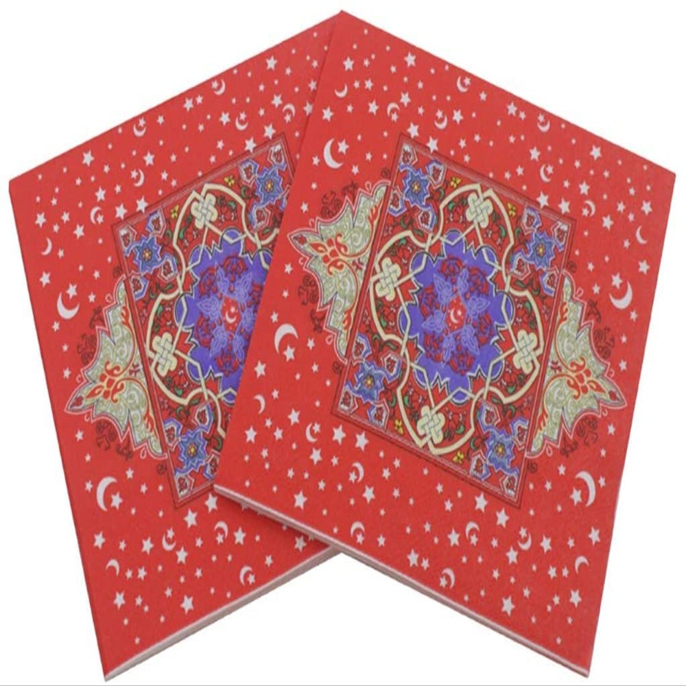 20pcs Ramadan Paper Napkins Eid Mubarak Beverage Napkins for Islamic Party Tableware Accessories - Moon and Star