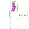 FagusHome 32 Inch Artificial Phalaenopsis Flowers 6 Pcs Artificial Orchid Flowers Stem Plants for Home Dcor (Purple) view 2