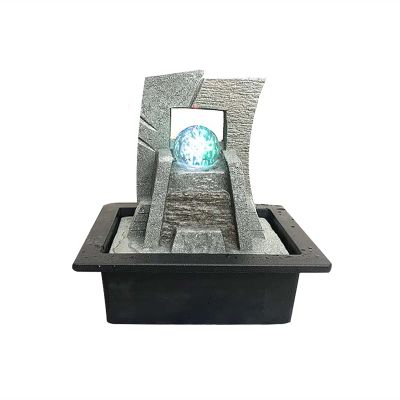 jinyi2016SHOP Desktop Fountain Waterfall Desktop Water Fountains LED Crystal Ball Lucky Feng Shui Home Decor Peaceful Water Sound,for Office Desktop Decor Zen Meditation Waterfall (Color : B)