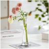 Hand-Made Blown Art Bud Glass Vase - Clear Small Glass Vase with Heavy Base - Single Stem Flower Drop Vase for Home and Office Decor (Oblique Mouth) view 4