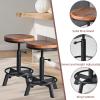 BOKKOLIK Set of 2-Industrial Bar Stool-Counter Height Chairs- Swivel Wooden Seat- Adjustable 17.7-24inch view 3