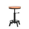 BOKKOLIK Set of 2-Industrial Bar Stool-Counter Height Chairs- Swivel Wooden Seat- Adjustable 17.7-24inch view 4