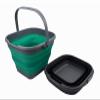 SAMMART 10L (2.6 Gallon) Set of 2 Collapsible Rectangular Handy Basket/Bucket (Bluish-Green + Black, 2) view 2
