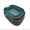 SAMMART 10L (2.6 Gallon) Set of 2 Collapsible Rectangular Handy Basket/Bucket (Bluish-Green + Black, 2) view 3
