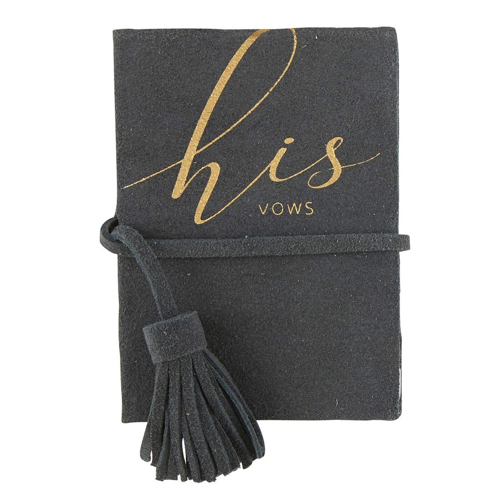 Santa Barbara Design Studio Wedding Vow Books Suede Leather Marriage Vows Journal, 3.5 x 5-Inch, His
