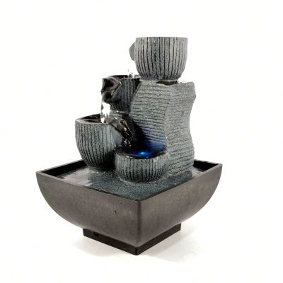 Desktop Fountain Waterfall Indoor Fountain LED Flowing Water Desktop Fountains Wealth Good Lucky Feng Shui Desktop Decorations Zen Meditation Yoga Peaceful Ornaments Zen Meditation Waterfall