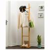 Coat Stand Free Standing Wood Coat Stand, Bamboo Coat Rack, with 4 Hooks and 1 Tiers Storage Shelf, for Hallway Entryway Hats Scarves Bedroom Office Hallway view 3