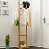 Coat Stand Free Standing Wood Coat Stand, Bamboo Coat Rack, with 4 Hooks and 1 Tiers Storage Shelf, for Hallway Entryway Hats Scarves Bedroom Office Hallway view 4